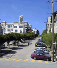 A picture of off-street parking in San Francisco, California.