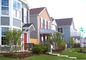 Single-family housing development in downtown Park Forest, Illinois. Photo credit: Village of Park Forest