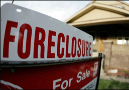 A picture of a foreclosure sign.