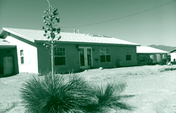 A picture of a typical Colonias home that complies with Energy Center green housing guidelines.