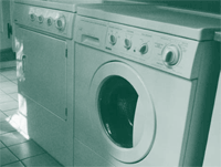 A picture of a horizontal-axis washer.
