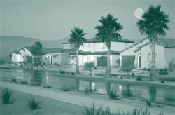 A picture of the energy-efficient, single-family homes at Falcon Crest in Palm Desert, California.