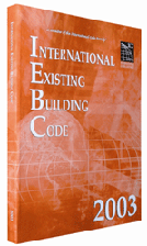 A photograph of the cover of the International Existing Building Code.