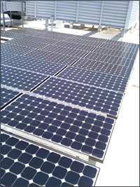 Solar panels atop a Franklin Hill Community building, completed through the Green Affordable Housing Program. Photo Credit: Boston's Department of Neighborhood