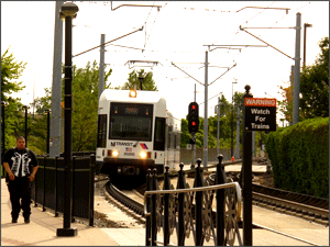 A New Jersey Transit station in Jersey City.