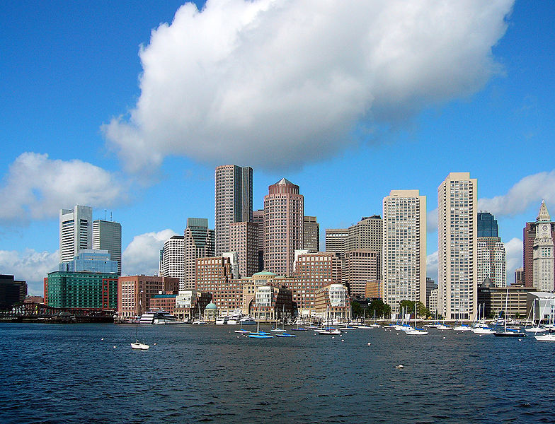 A view of downtown Boston, Massachusetts.