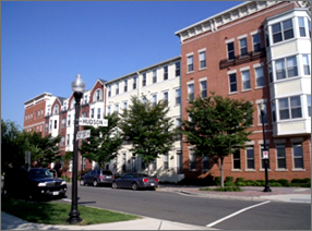 A picture of residential buildings in Arlington County, Virginia.